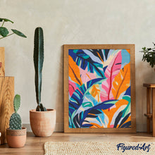 Load image into Gallery viewer, Diamond Painting - Colourful Banana Leaves