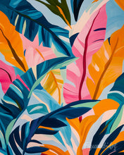 Load image into Gallery viewer, Diamond Painting - Colourful Banana Leaves
