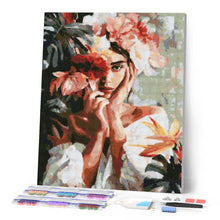 Load image into Gallery viewer, Diamond Painting - Floral Girl Portrait