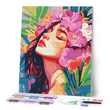 Load image into Gallery viewer, Diamond Painting - Floral Pretty Girl