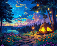Load image into Gallery viewer, Diamond Painting - Starlit Camping Night