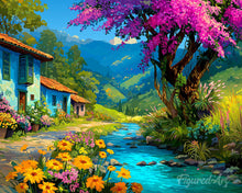 Load image into Gallery viewer, Diamond Painting - Colourful Village Stream