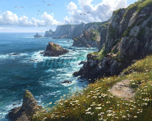 Diamond Painting - Coastal Cliff Meadow