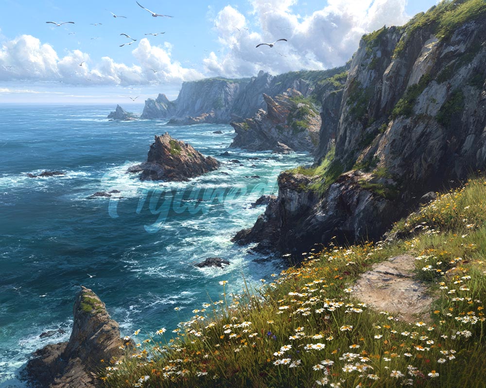 Diamond Painting - Coastal Cliff Meadow