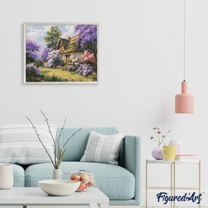 Diamond Painting - Lilac Garden Cottage
