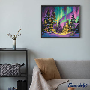 Diamond Painting - Aurora Forest