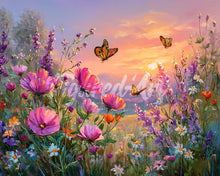 Load image into Gallery viewer, Diamond Painting - Sunset Among Wildflowers