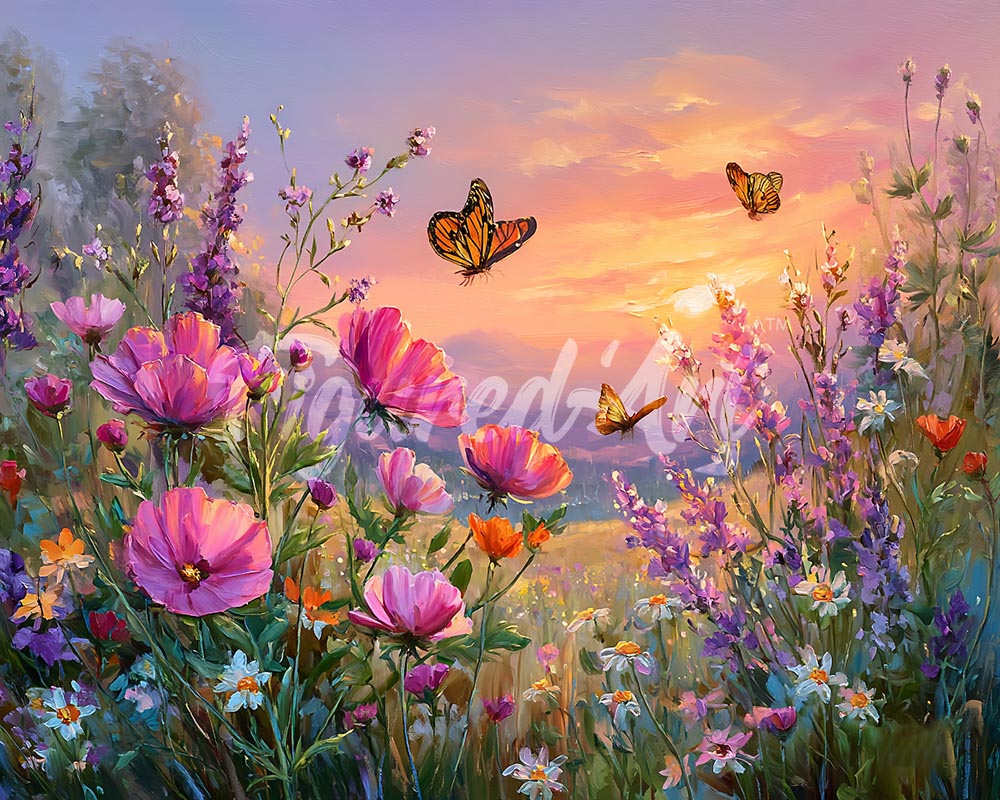 Diamond Painting - Sunset Among Wildflowers
