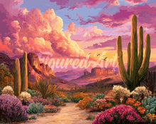 Load image into Gallery viewer, Diamond Painting - Cactus Valley at Sunset