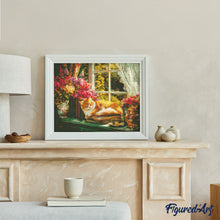 Load image into Gallery viewer, Diamond Painting - Cosy Window with Cat