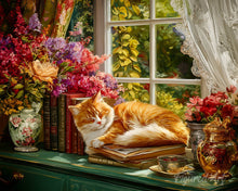 Load image into Gallery viewer, Diamond Painting - Cosy Window with Cat