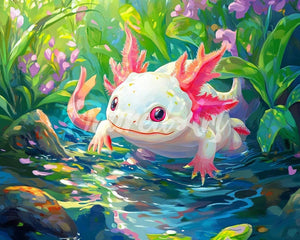 Diamond Painting - Swimming Axolotl