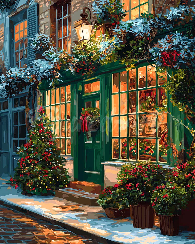 Diamond Painting - Festive Green Door
