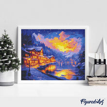 Load image into Gallery viewer, Diamond Painting - Glowing Lakeside Village