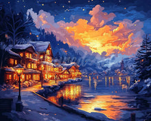 Load image into Gallery viewer, Diamond Painting - Glowing Lakeside Village