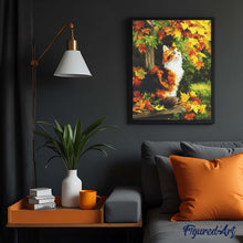 Load image into Gallery viewer, Diamond Painting - Calico Cat in Autumn