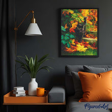 Load image into Gallery viewer, Diamond Painting - Black Cat in Autumn