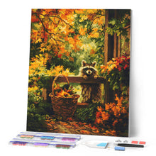 Load image into Gallery viewer, Diamond Painting - Cute Raccoon in Autumn