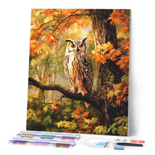 Load image into Gallery viewer, Diamond Painting - Owl Among Golden Leaves