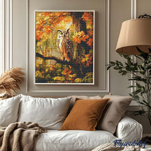 Load image into Gallery viewer, Diamond Painting - Owl Among Golden Leaves