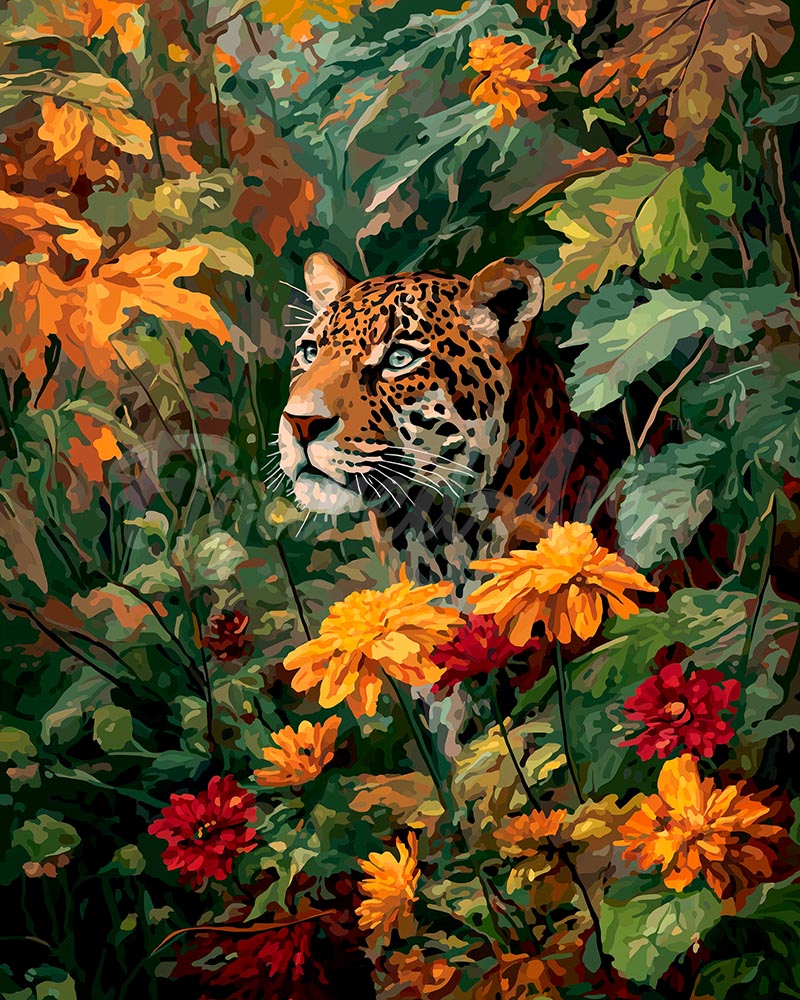 Diamond Painting - Leopard in Autumn