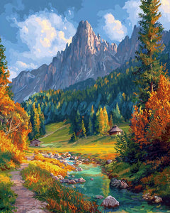 Diamond Painting - Autumn Stream in Alps