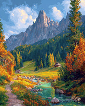 Load image into Gallery viewer, Diamond Painting - Autumn Stream in Alps