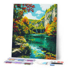 Load image into Gallery viewer, Diamond Painting - Emerald Lake in Autumn
