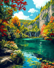 Load image into Gallery viewer, Diamond Painting - Emerald Lake in Autumn
