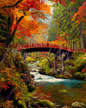 Load image into Gallery viewer, Diamond Painting - Autumn Red Bridge in Japan
