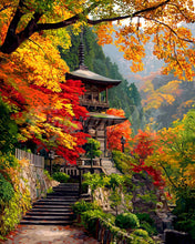 Load image into Gallery viewer, Diamond Painting - Japanese Pagoda in Autumn