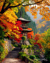 Load image into Gallery viewer, Diamond Painting - Japanese Pagoda in Autumn
