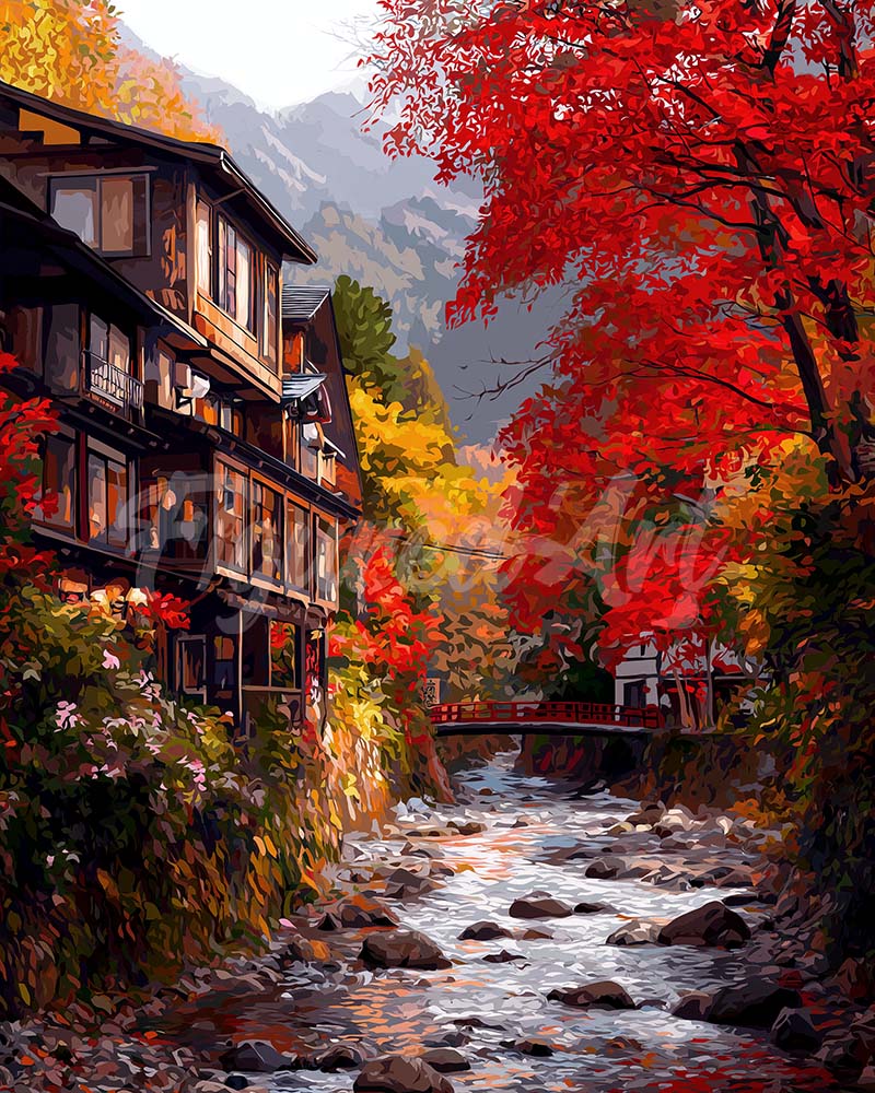 Diamond Painting - Autumn Village in Nikko Japan