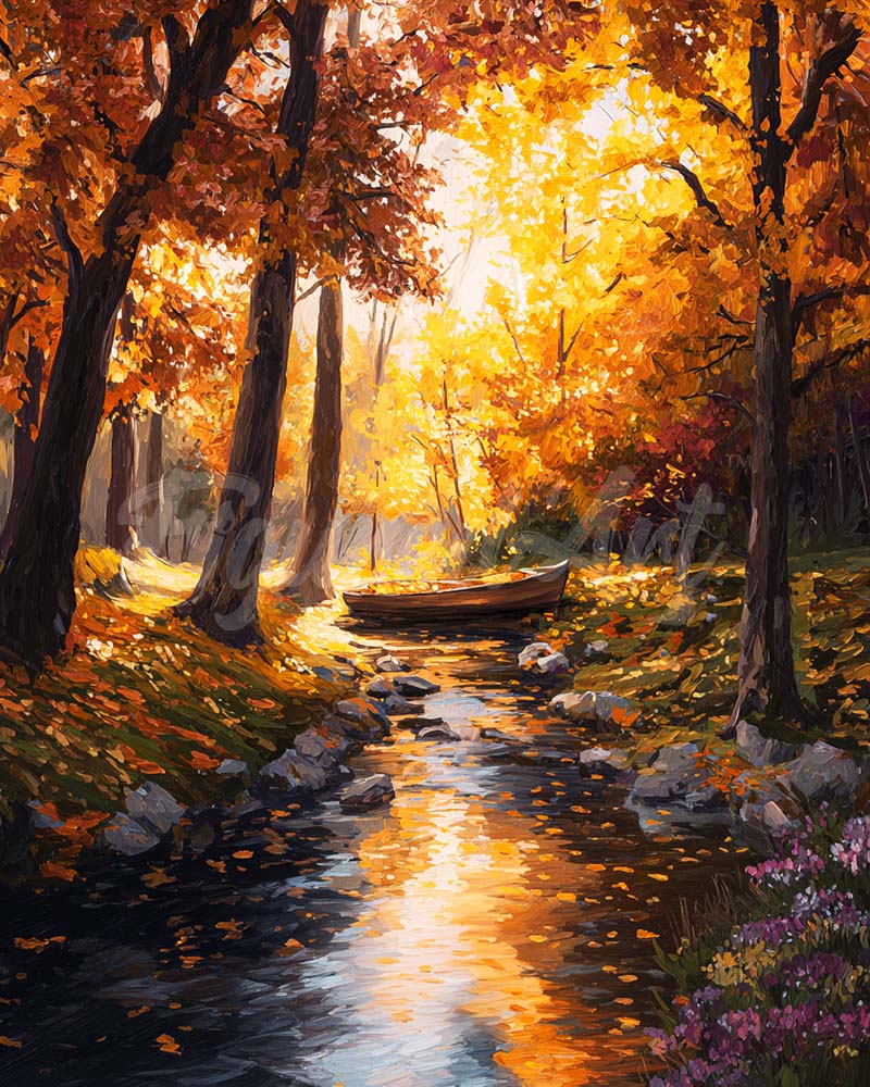 Diamond Painting - Golden Autumn Stream