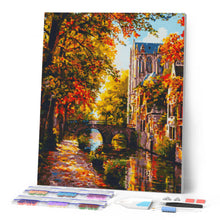 Load image into Gallery viewer, Diamond Painting - Riverside Autumn Town