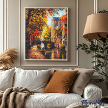 Load image into Gallery viewer, Diamond Painting - Riverside Autumn Town