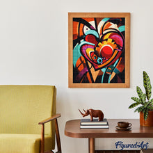 Load image into Gallery viewer, Diamond Painting - Bold Abstract Heart Gears
