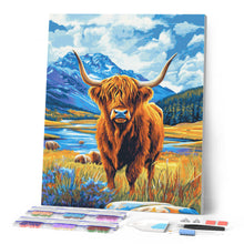 Load image into Gallery viewer, Diamond Painting - Highland Cow by the Lake