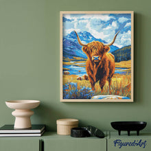 Load image into Gallery viewer, Diamond Painting - Highland Cow by the Lake