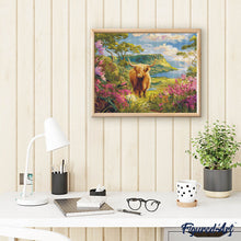 Load image into Gallery viewer, Diamond Painting - Highland Cow Spring Valley