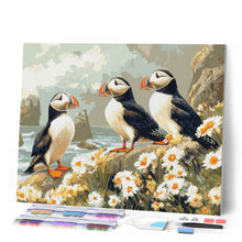 Load image into Gallery viewer, Diamond Painting - Puffin in daisy field