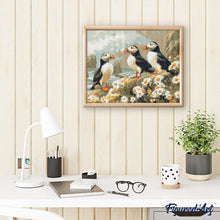 Load image into Gallery viewer, Diamond Painting - Puffin in daisy field