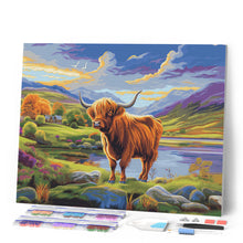 Load image into Gallery viewer, Diamond Painting - Highland Cow Painted Skies