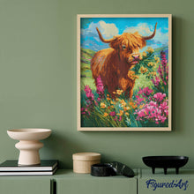 Load image into Gallery viewer, Diamond Painting - Highland Cow Flower Bliss