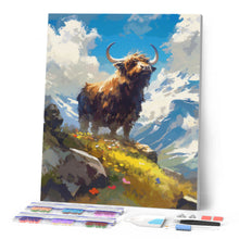 Load image into Gallery viewer, Diamond Painting - Highland Cow Alpine View