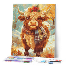 Load image into Gallery viewer, Diamond Painting - Highland Cow Autumn Charm