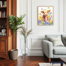 Load image into Gallery viewer, Diamond Painting - Highland Cow with Butterflies