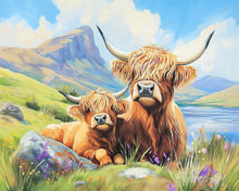 Load image into Gallery viewer, Diamond Painting - Highland cow and baby
