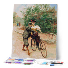 Load image into Gallery viewer, Diamond Painting - Romantic Bicycle Lesson Vintage Painting