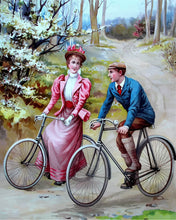 Load image into Gallery viewer, Diamond Painting - Vintage Couple Cycling Painting